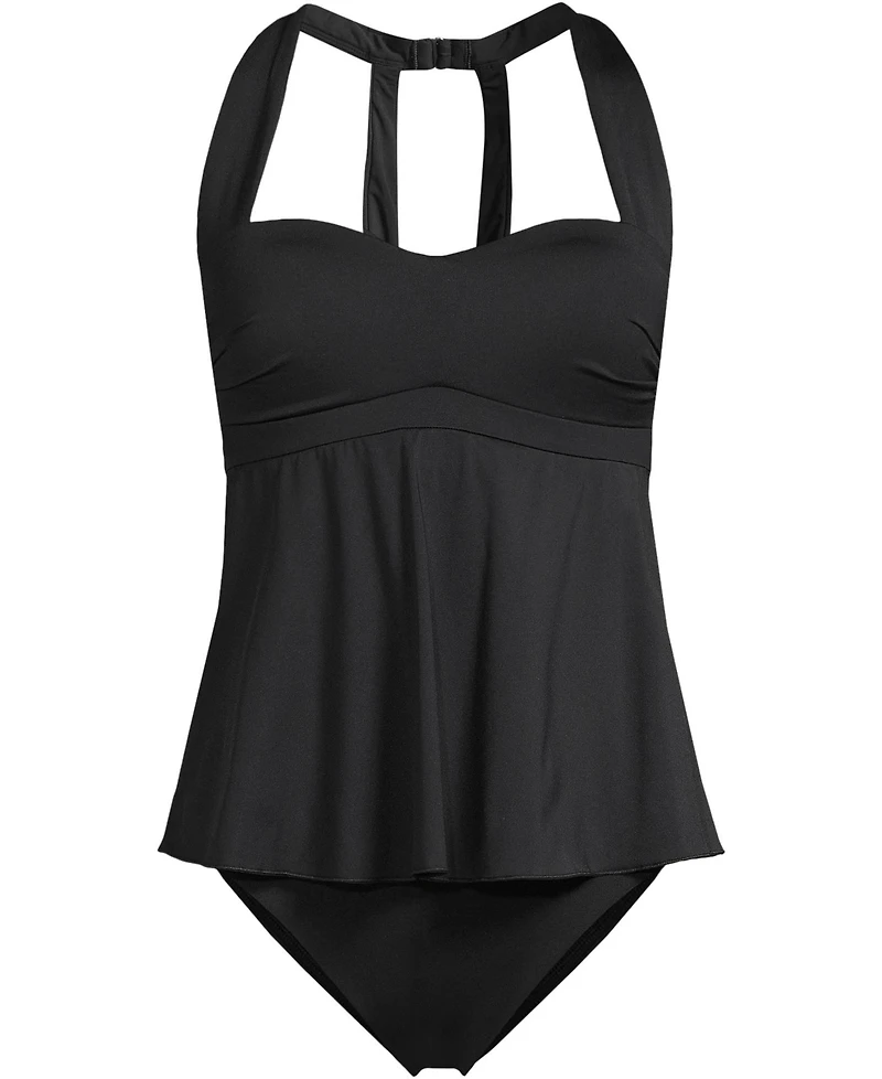 Lands' End Women's Sweetheart Fauxkini One Piece