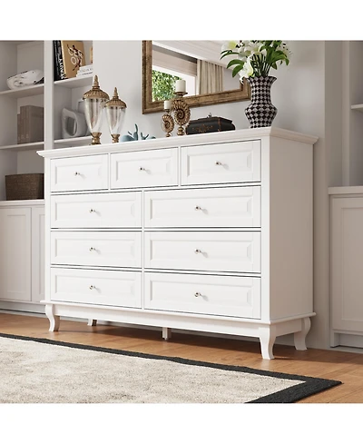 Famapy 9-Drawer Wood Dresser Storage Cabinet Modern Style
