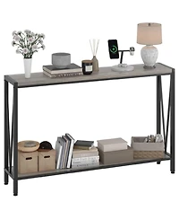 gaomon Industrial Style 2-Shelf Console Table