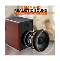 Pyle Home Theater Wooden Bookshelf Speakers