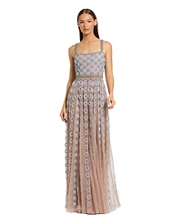 Mac Duggal Women's Embellished Mesh A-Line Evening Gown