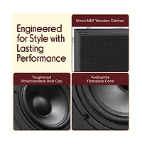 Pyle 2-Way Home Audio Speakers with Silk Dome Tweeter and Wall Mount Bracket (PHQBS62BK)