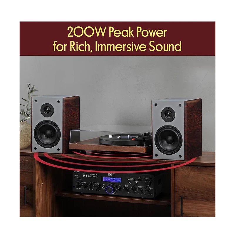 Pyle 5.25 Home Theater Bookshelf Speakers - 2-Way HiFi Sound with Wall Mount Bracket (PHQBS53CH)