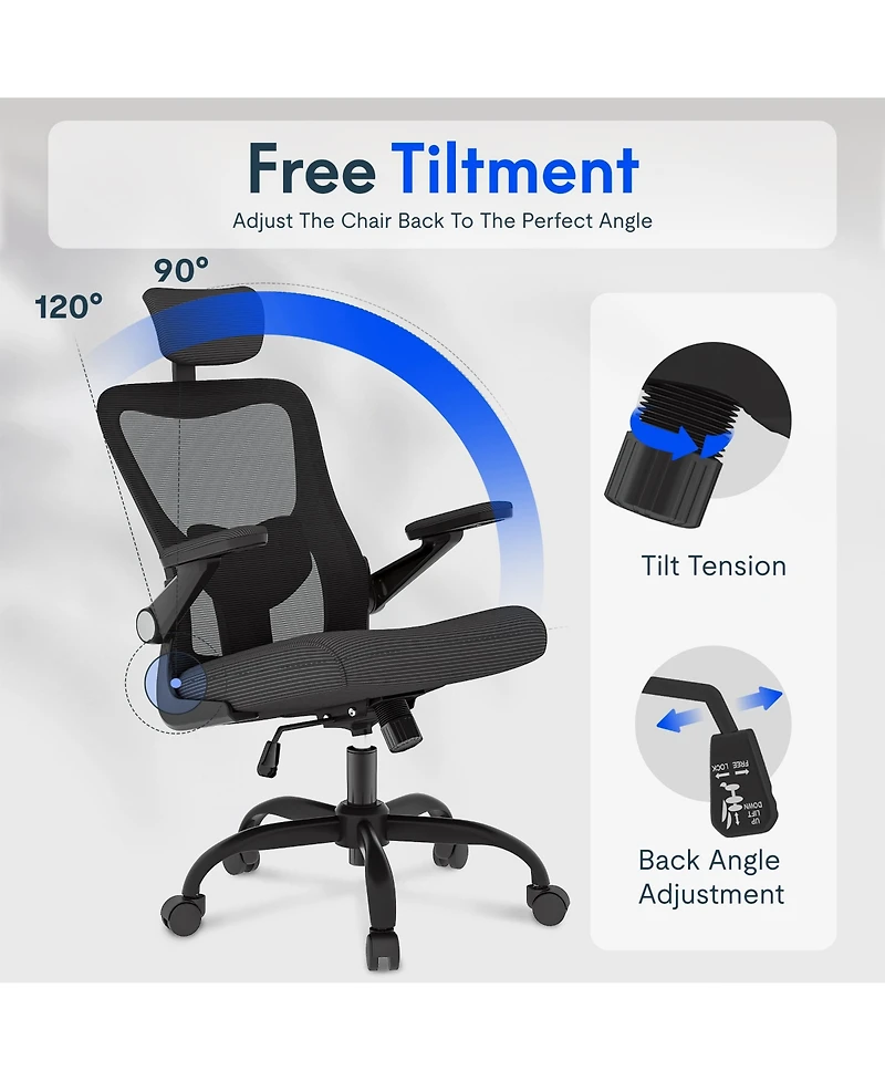 Flexispot OC1 Ergonomic Office Chair with Adjustable Headrest and 3D Arms