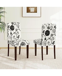 Costway Wooden Dining Chair with Rubber Wood Legs Padded Seat S Springs, Kitchen