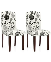 Costway Wooden Dining Chair with Rubber Wood Legs Padded Seat S Springs, Kitchen