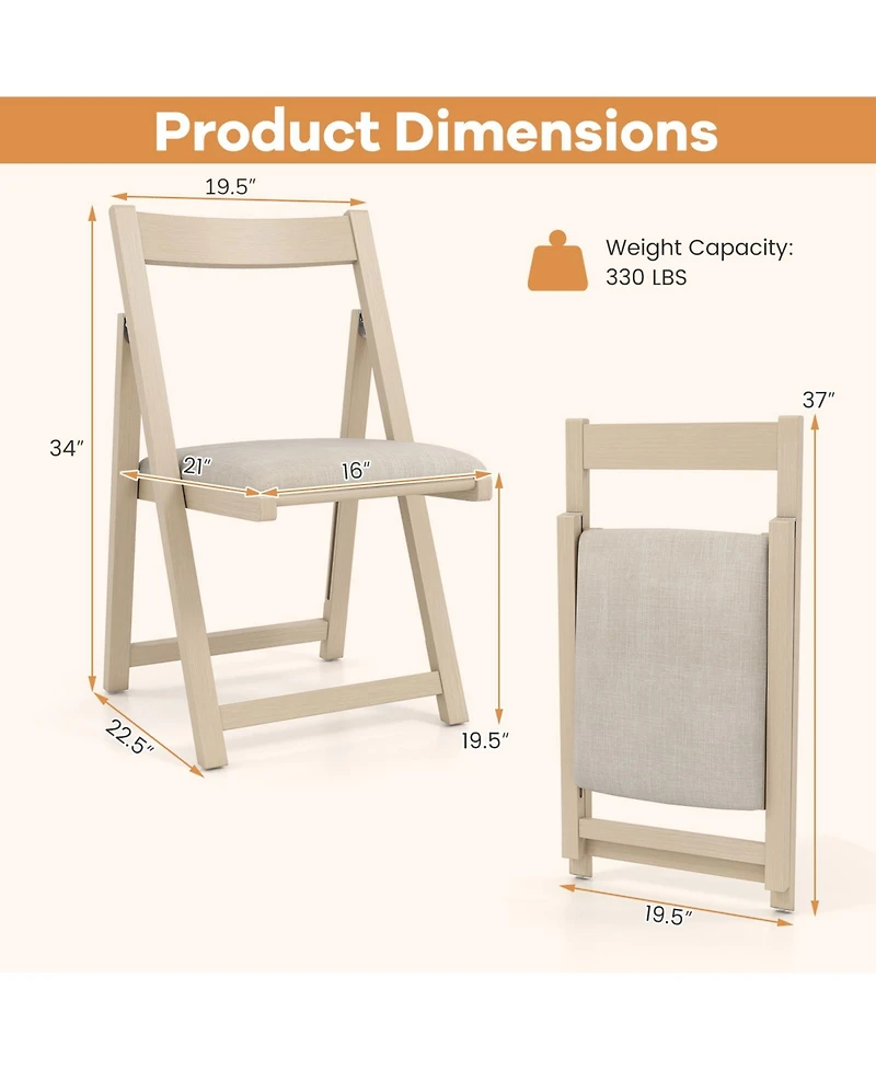 Gymax Upholstered Dining Chair Set of 4 w/ Curved Backrest Rubber Wood Frame