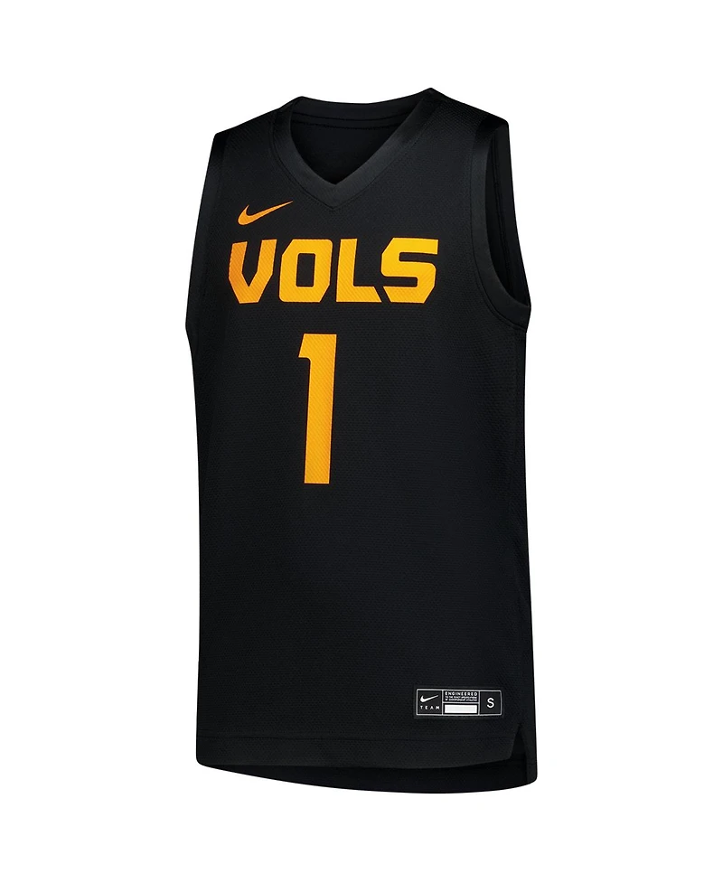 Nike Big Boys and Girls 1 Black Tennessee Volunteers Replica Basketball Jersey