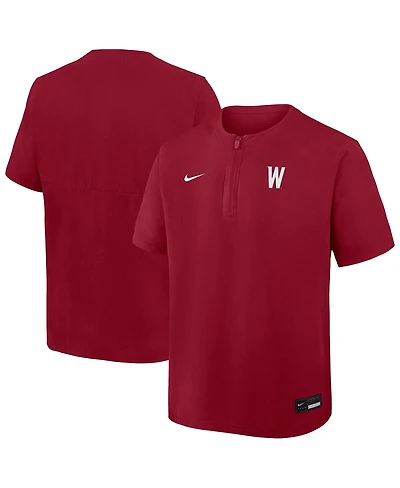 Nike Men's Crimson Washington State Cougars Dri-fit Quarter-Zip Windshirt