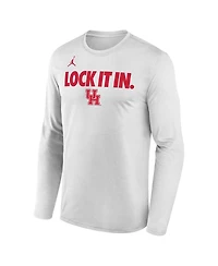 Jordan Men's White Houston Cougars 2026 On-Court Bench Long Sleeve T-Shirt