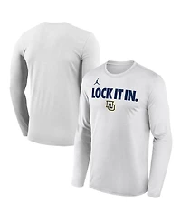 Jordan Men's White Marquette Golden Eagles 2026 On-Court Bench Long Sleeve T-Shirt