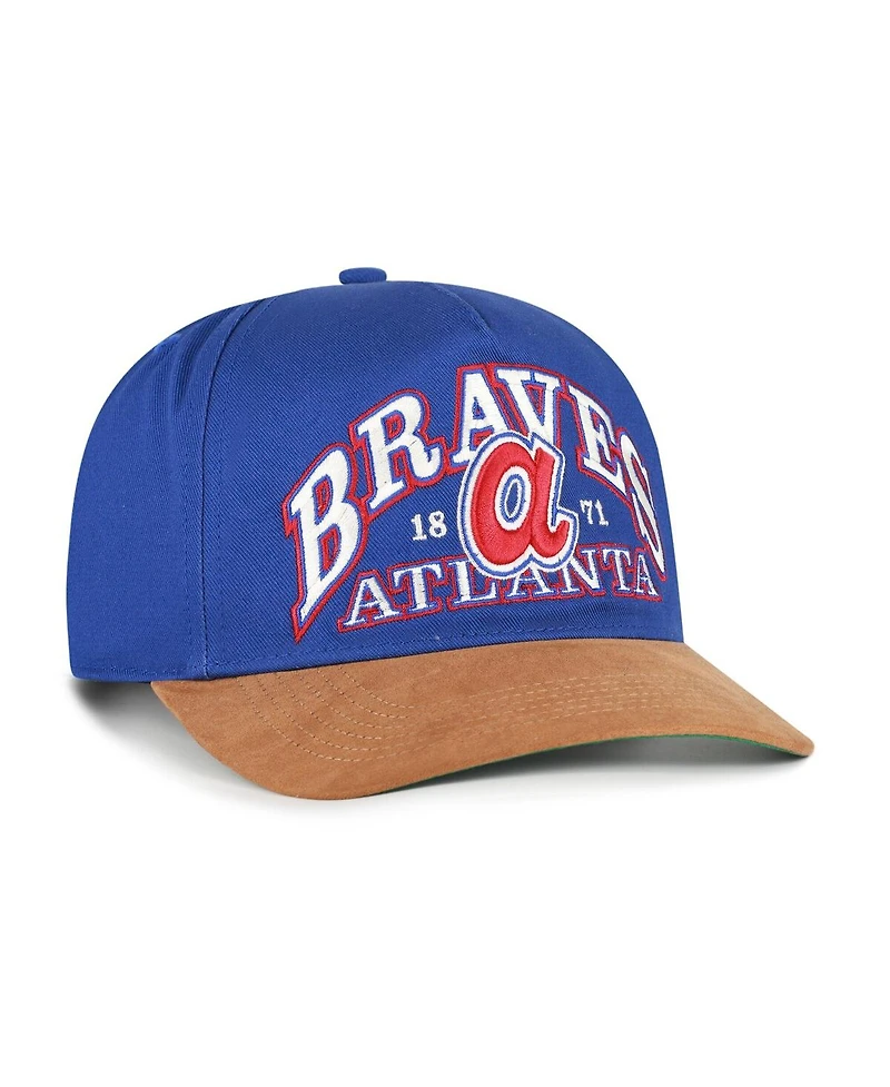 '47 Brand Men's Royal/Brown Atlanta Braves Cooperstown Break Wood Suede Hitch Adjustable Hat
