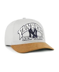 '47 Brand Men's Gray/Brown New York Yankees Cooperstown Break Wood Suede Hitch Adjustable Hat