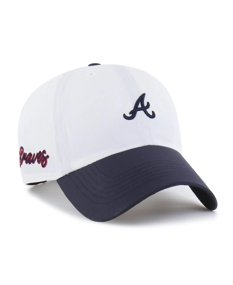 '47 Brand Men's White/Navy Atlanta Braves Vista Mini Clean Up Brrr Adjustable Hat