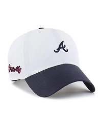 '47 Brand Men's White/Navy Atlanta Braves Vista Mini Clean Up Brrr Adjustable Hat