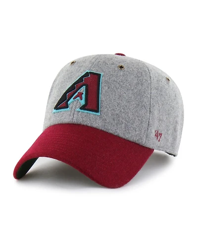'47 Brand Men's Gray/Red Arizona Diamondbacks Golden Age Wool Clean Up Adjustable Hat