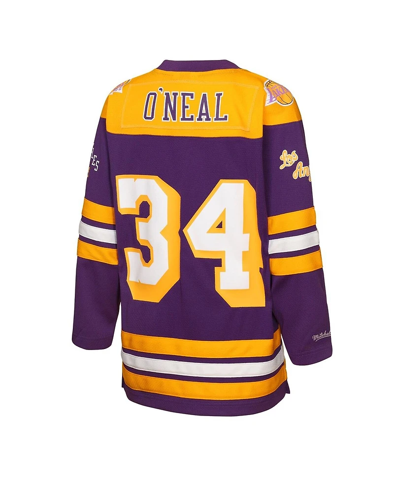 Mitchell & Ness Big Boys and Girls Shaquille O'Neal Purple Los Angeles Lakers Maxxed Out 2.0 Fashion Hockey Jersey