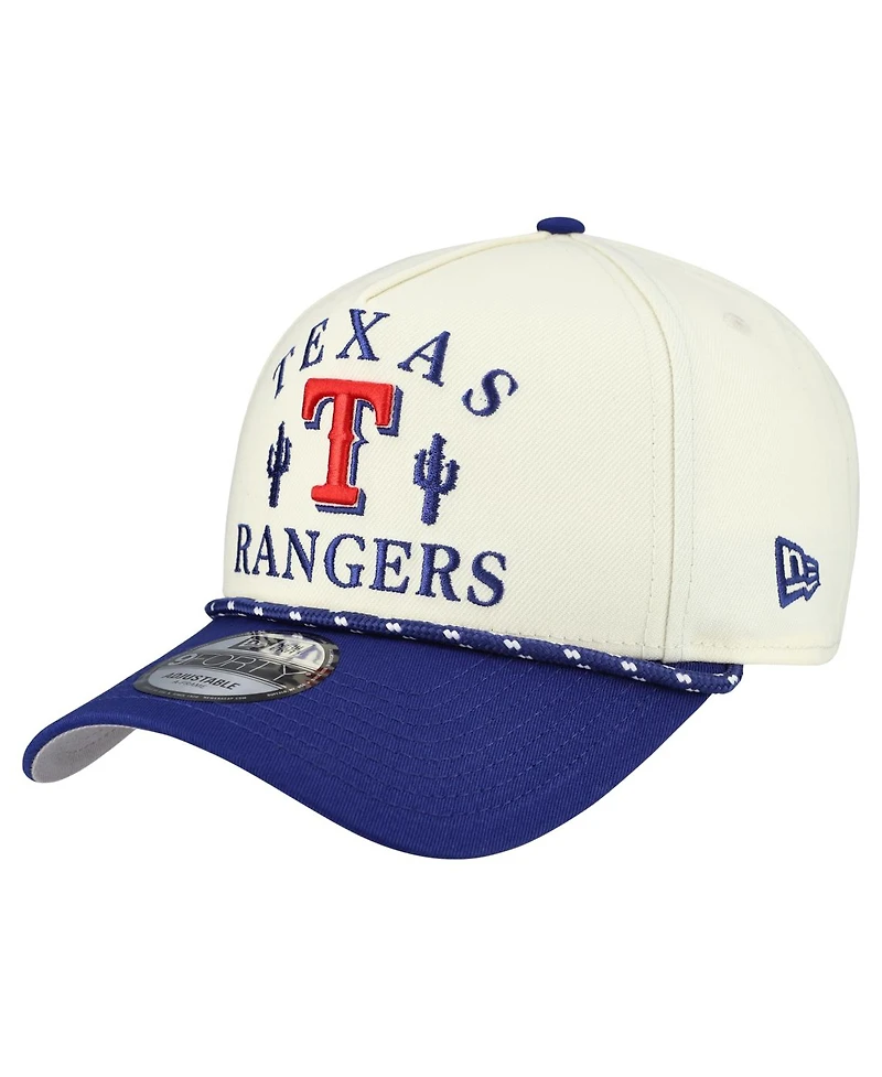 New Era Men's Cream Texas Rangers 2026 Spring Training Fan Pack Rope A-Frame 9FORTY Adjustable Hat