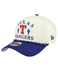 New Era Men's Cream Texas Rangers 2026 Spring Training Fan Pack Rope A-Frame 9FORTY Adjustable Hat