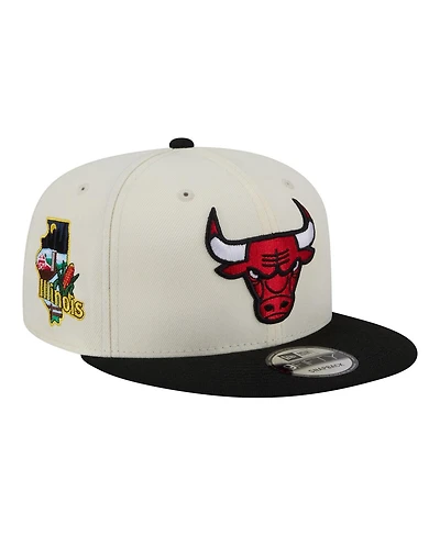 New Era Men's Cream Chicago Bulls Injection Localized 9FIFTY Snapback Hat
