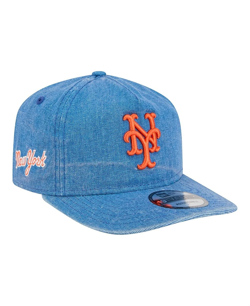New Era Men's Royal New York Mets Throwback Denim Classic 19TWENTY Adjustable Hat