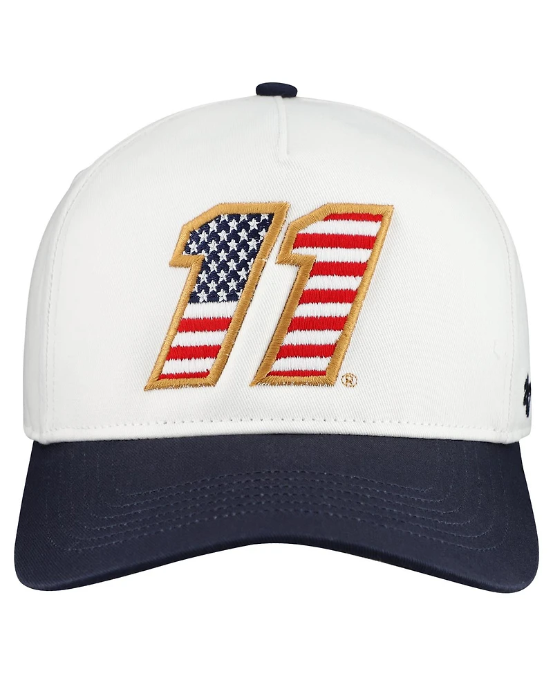 '47 Brand Men's White Denny Hamlin Flag Fill Two-Tone Team Adjustable Hitch Hat