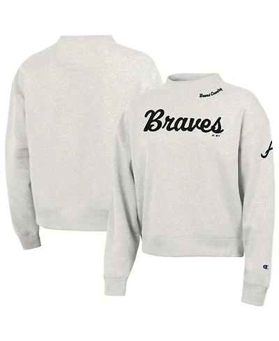Champion Women's Stone Atlanta Braves Triumph Tri-Blend Sweatshirt
