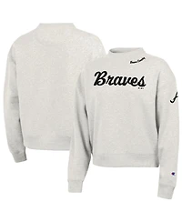 Champion Women's Stone Atlanta Braves Triumph Tri-Blend Sweatshirt