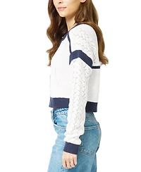 Central Park West Women's Brooklyn Collarless Sweater Bomber