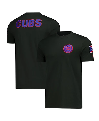 New Era Men's Black Chicago Cubs Puerto Rico Country Flag T-Shirt