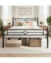 Sailvan Metal Platform Bed Frame with Headboard and Underbed Storage