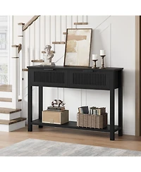 gaomon 43" Farmhouse Wooden Entryway Console Table with 2 Drawers and 2-Tier Storage, for Living Room and Foyer