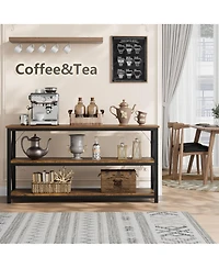 gaomon 55.1" 3-Tier Multi-Functional Console Sofa Table with Storage Shelves, Entryway Table for Living Room