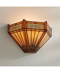 Robert Louis Tiffany Stratford 7 1/2"H Mission Art Glass Wall Sconce