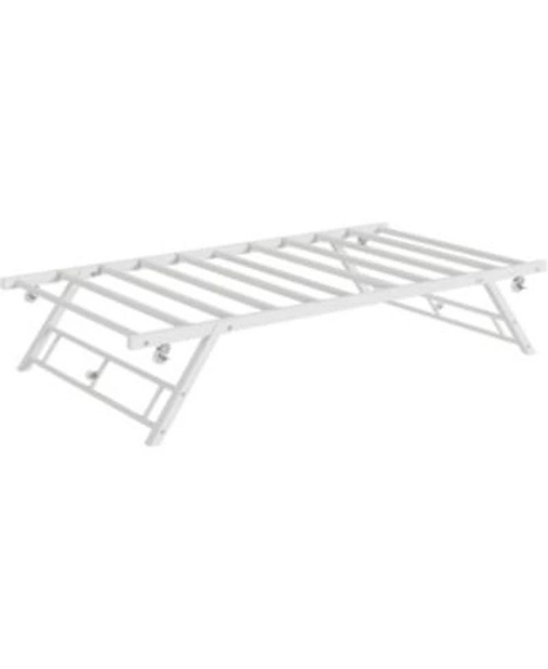 Gaomon Twin Pop Up Trundle Bed Frame With Lockable Casters Foldable Metal Daybed Space Saving Design