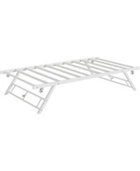 Gaomon Twin Pop Up Trundle Bed Frame With Lockable Casters Foldable Metal Daybed Space Saving Design