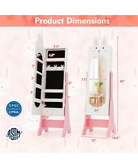 Gouun Kids Jewelry Armoire with Full-Length Mirror and 2 Tilt Angles