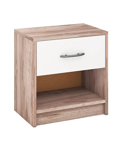 Gouun Bedside Nightstand with Drawer and Open Storage Shelf