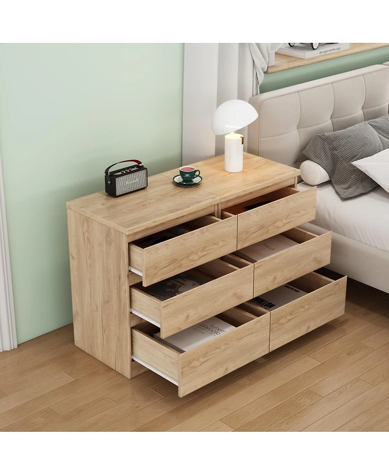 Streamdale Furniture 2pc 19.7" Nightstands 3 Drawers, Handle-Free Side Tables