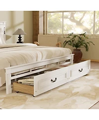 Streamdale Furniture King Led Storage Bed between Usb and Tall Headboard/Footboard