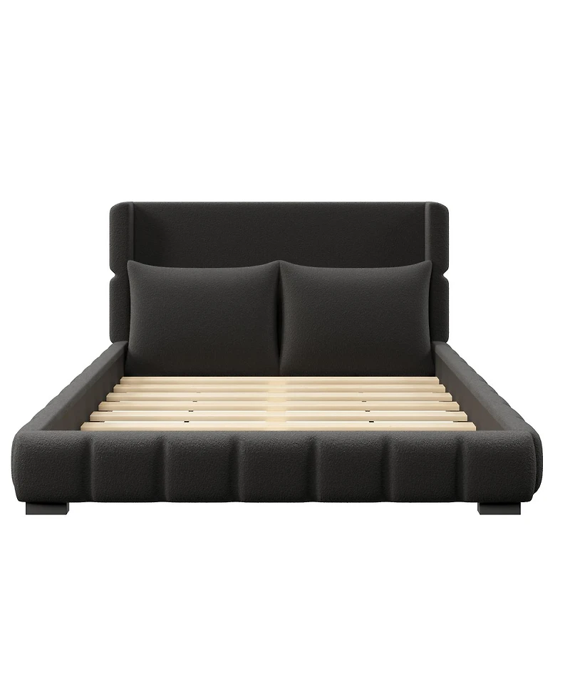 Streamdale Furniture Upholstered Platform Bed with 2 Pillows