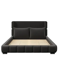 Streamdale Furniture Upholstered Platform Bed with 2 Pillows