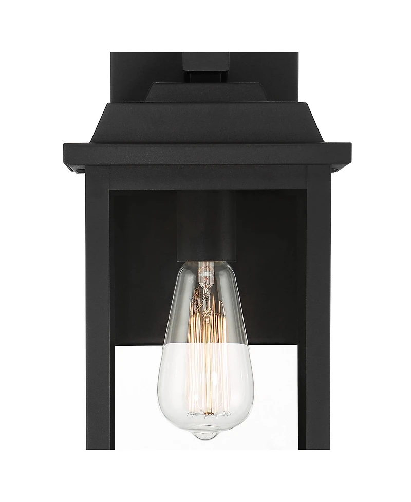 John Timberland Eastcrest Modern Outdoor Wall Light Fixtures Set of 2 Textured Metal 15 Clear Glass for Post Exterior Barn Deck