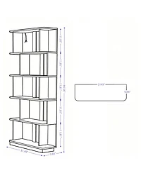 Streamdale Furniture Space-Saving Corner Bookshelf and Bookcase Set