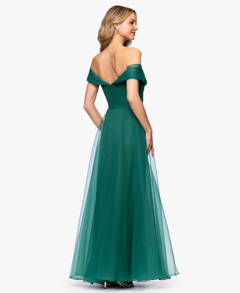 Betsy & Adam Women's sweetheart neck Ball Gown Dress