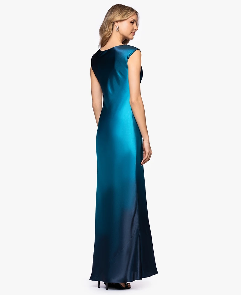 Betsy & Adam Women's Cowl Neck Long Dress