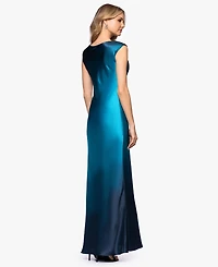 Betsy & Adam Women's Cowl Neck Long Dress