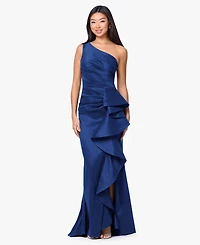Betsy & Adam Women's Long One-Shoulder Dress