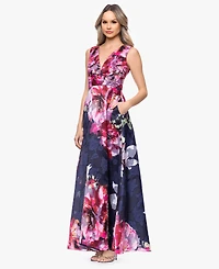 Betsy & Adam Women's V-Neck Burnout Floral Dress