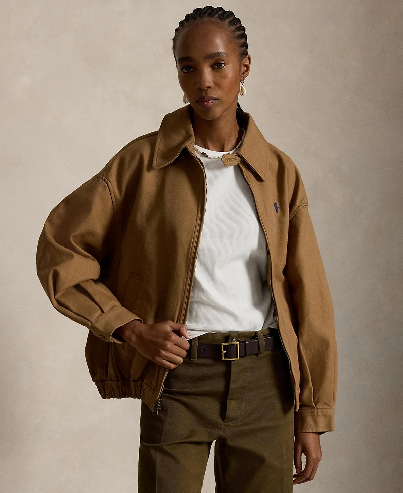 Polo Ralph Lauren Women's Oversized Spread Collar Windbreaker Jacket